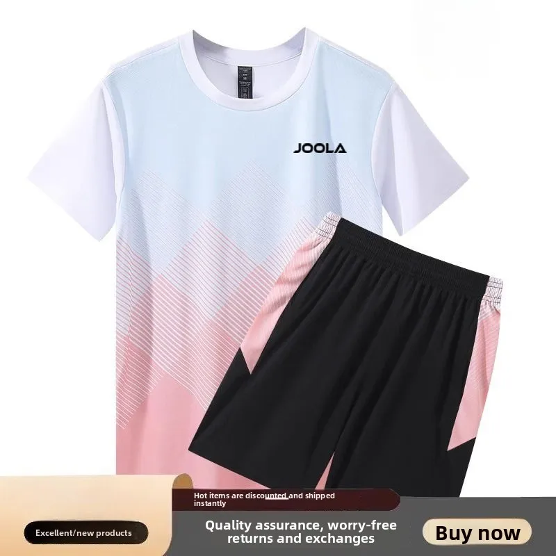 

JOOLA table tennis suit set for summer men's and women's sports, quick drying, breathable round neck two-piece set