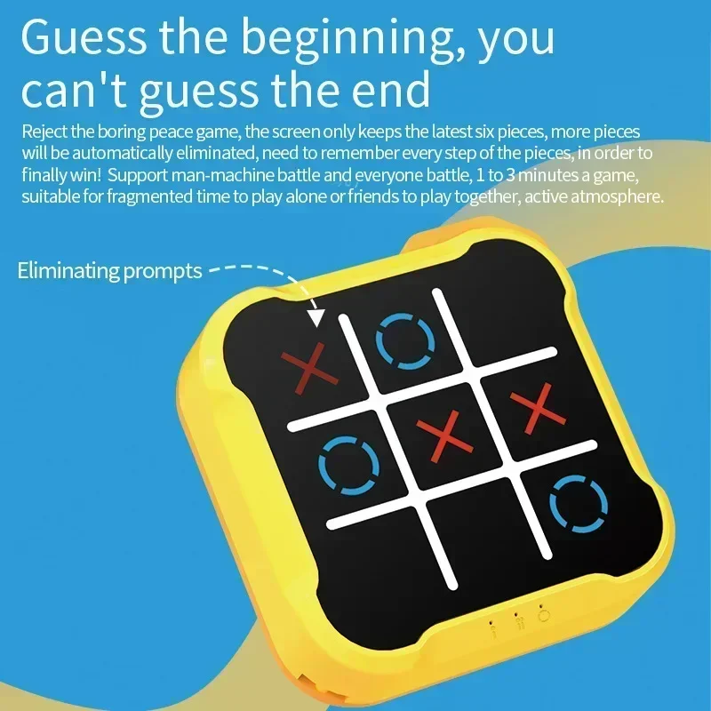 Juego de mesa Tic Tac Toe 3 en 1, juguete electrónico para niños, regalos, juego de cruces, entrenamiento de memoria, juegos de viaje portátiles para niños y adultos