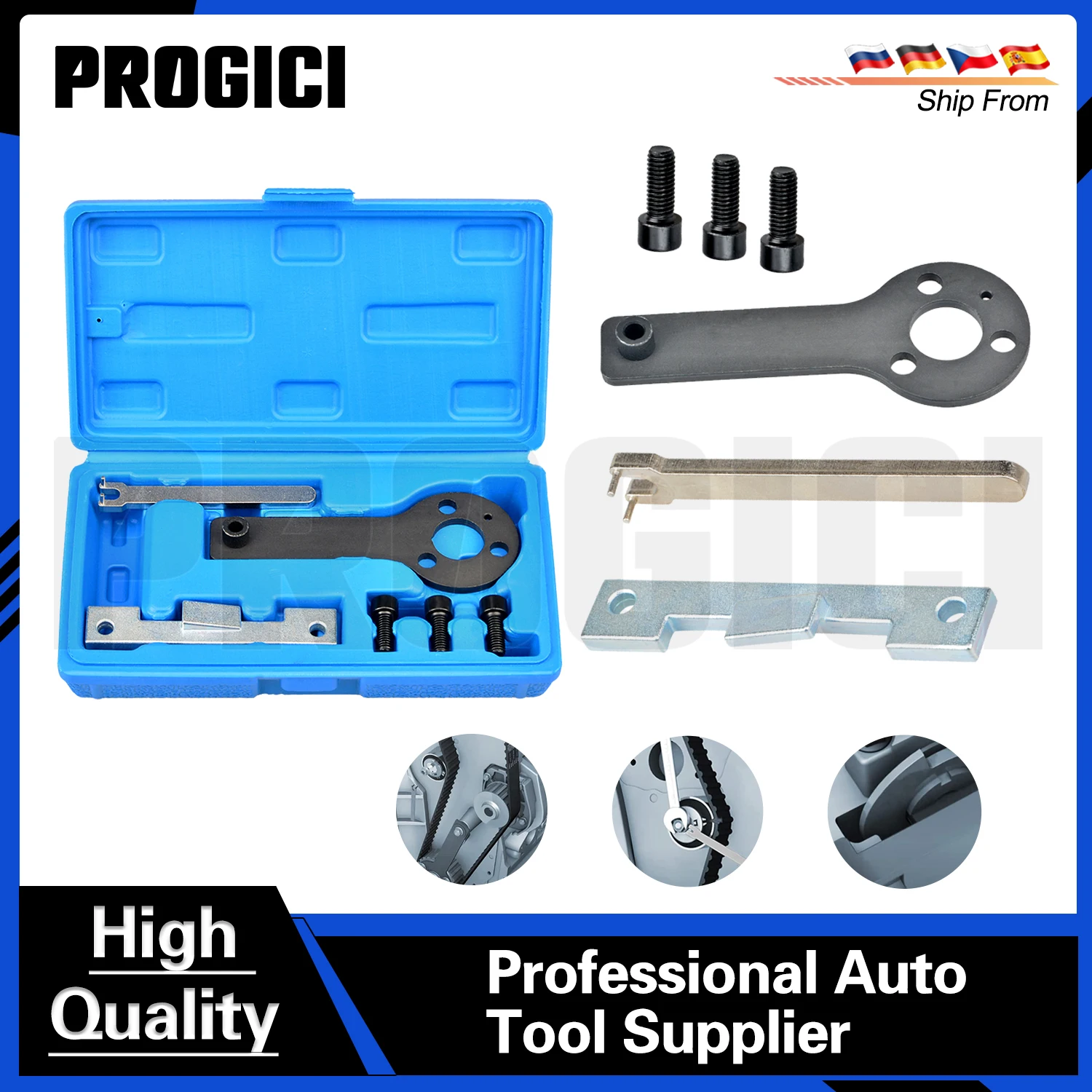 Kit d'outils de calage de distribution PROGICI pour arbres à cames de moteur Chrysler Fiat 500 Punto Evo Panda 1.1 1.2 1.4 Litres 8v