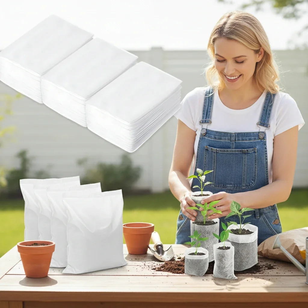 

100-1000 шт. садовые тканевые горшки для растений, биоразлагаемые мешки для рассады для профессионального детского выращивания овощей и трав