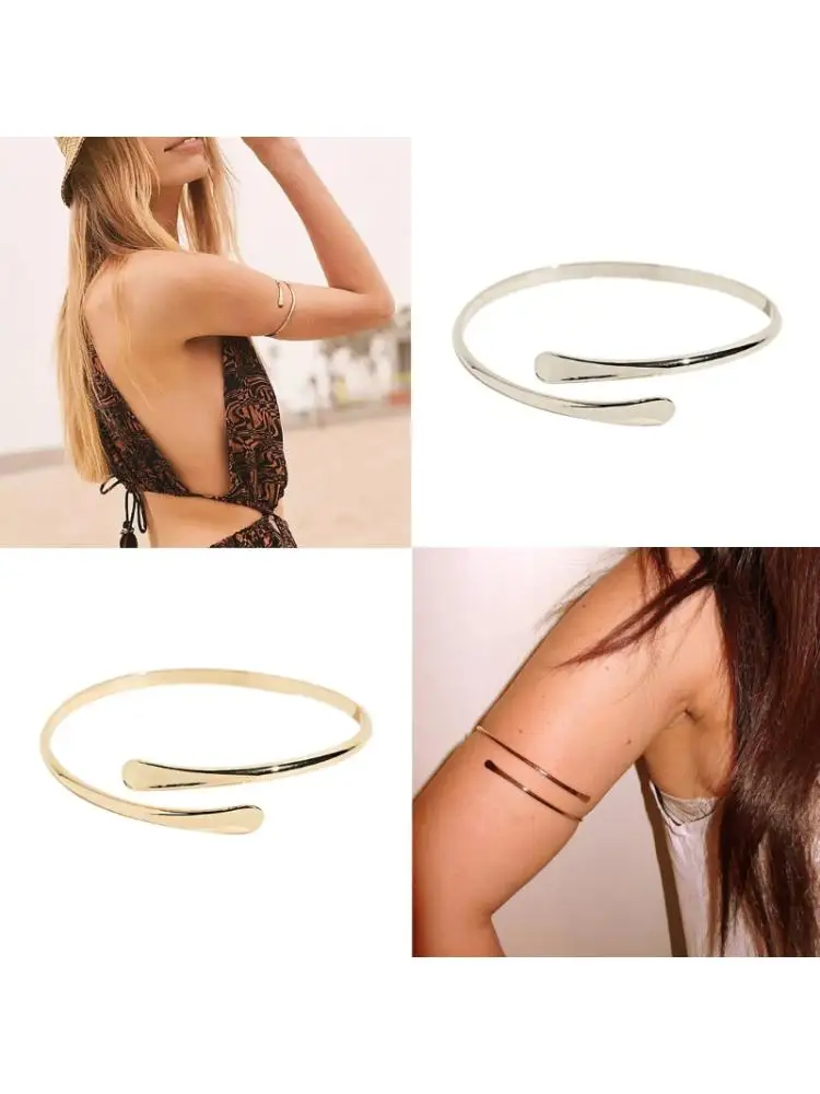 Bracelet manchette réglable Vintage pour adolescentes, Bracelet enroulé réglable pliable Rock & Roll