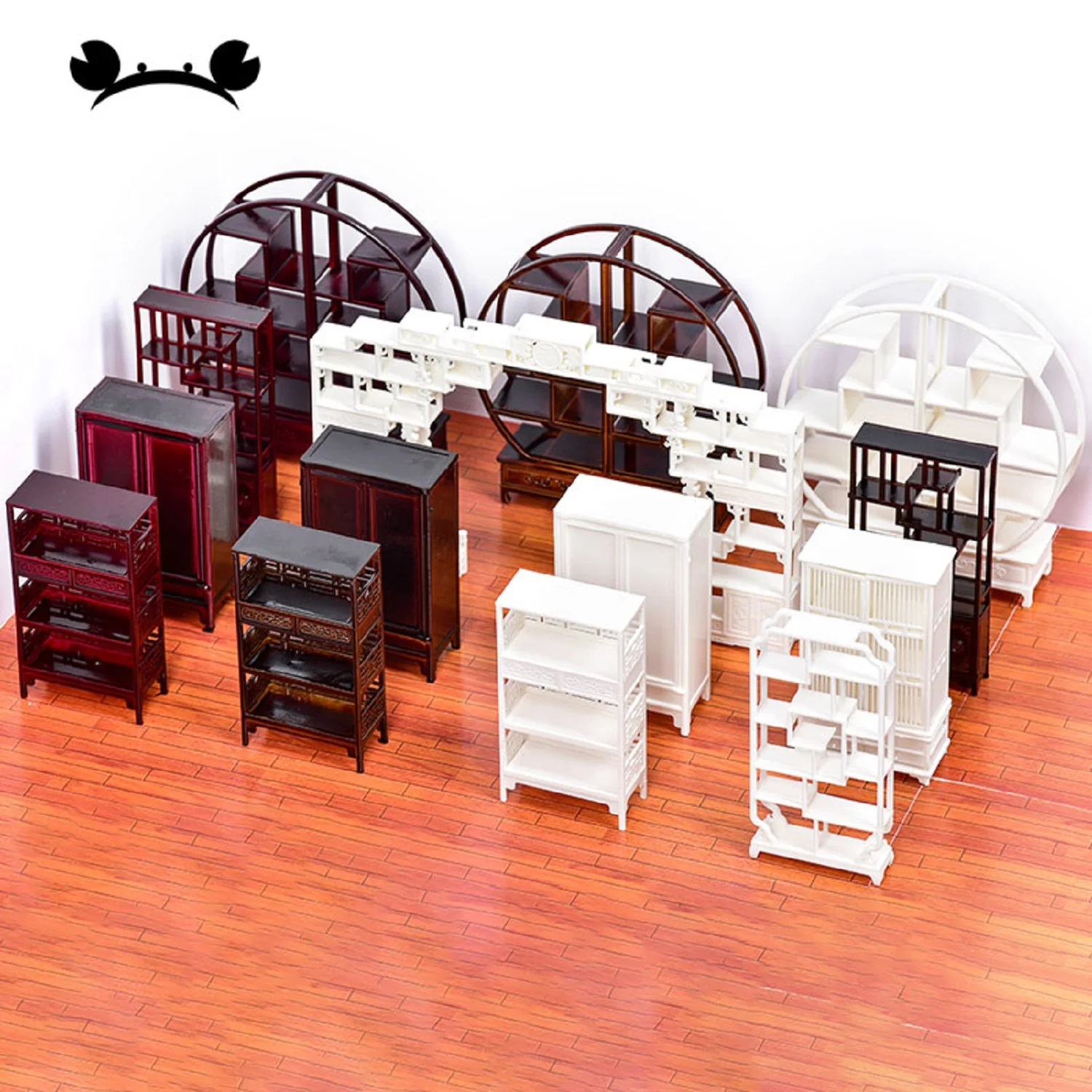 1:25 handgemaakte zandtafel model Chinese stijl interieur scène met palissander kasten kasten huistype display