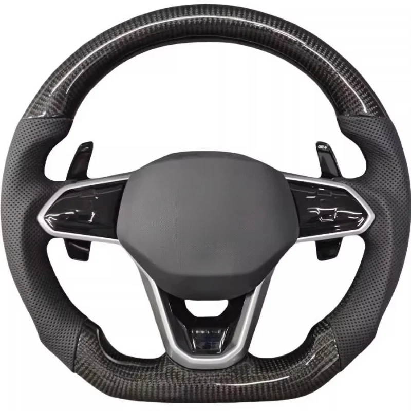 

R Line Leather Steering Wheel For VW Volkswagen Golf 7 8 MK7 MK8 8R R Gti Gtd Jetta Tiguan Polo Passat CC B7 B8 B9 Amarok