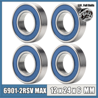 6901 2RSV MAX Bearing 12*24*6 mm 4Pcs 6901-2RS Full Balls Bicycle Pivot Repair Parts 6901 2RS RSV Ball Bearings 6901LLU