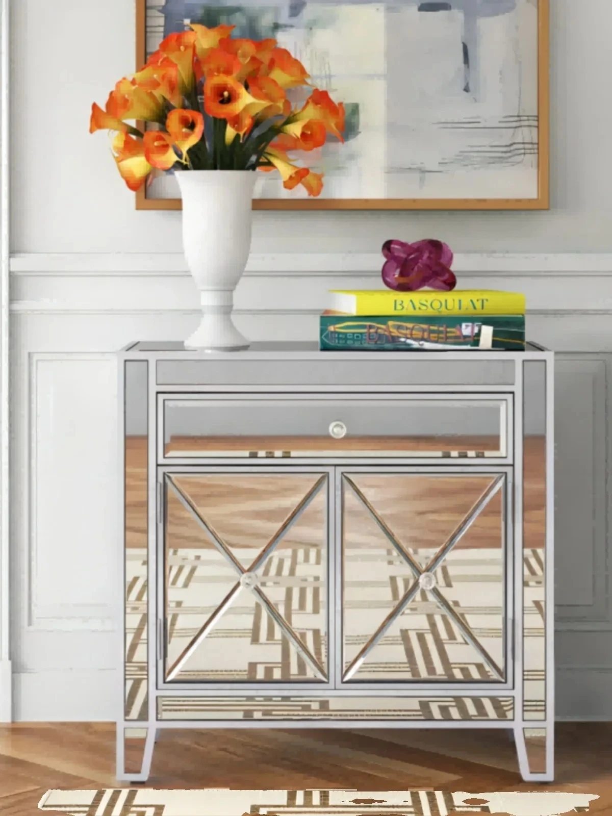 

S American Light Роскошное Зеркало Прикроватная Тумбочка Боковой Шкаф Входной Шкаф Для Гостиной Шкаф Стеклянный Шкаф Неоклассический