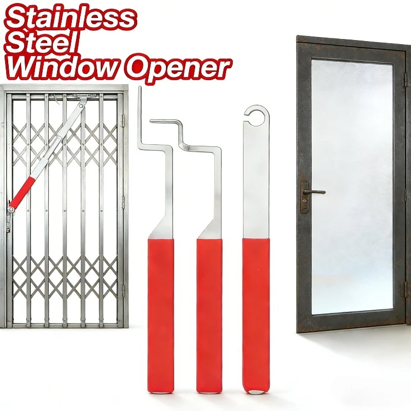 6PCS Top Rated Jammed Window Opening Tool Stainless Steel Unlocker for Internal External Casement Window Broken Lock Box Repair