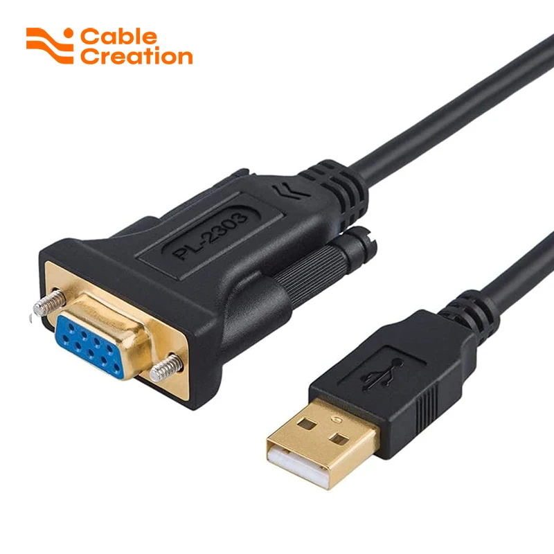 

CableCreation USB to RS232 Adapter with PL2303 Chipset, 6.6ft USB 2.0 Male to RS232 Female DB9 Serial Converter Cable