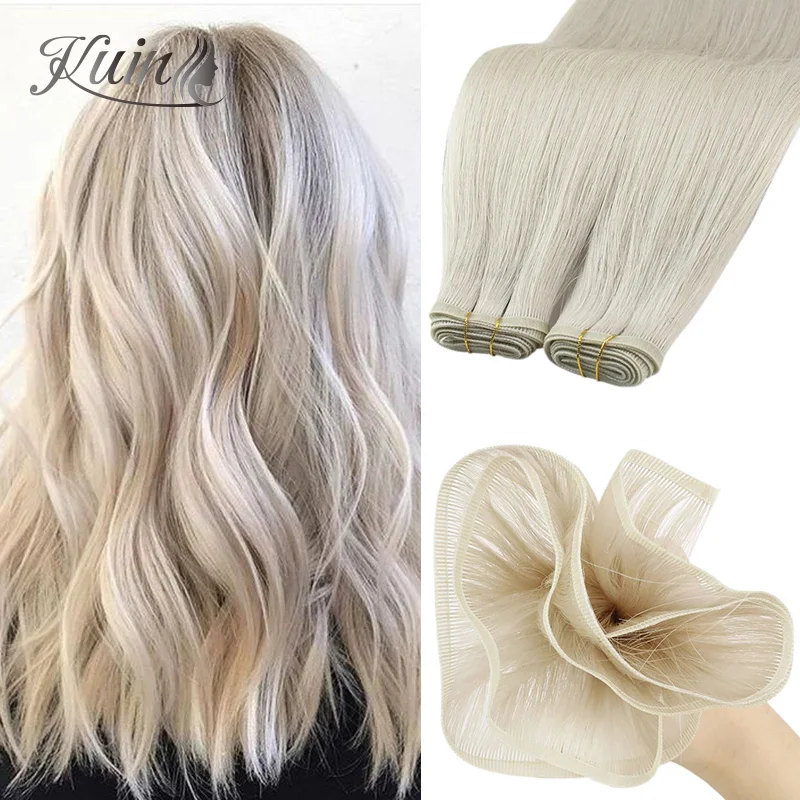 Straight Silk Hair Weft Unproccessed Raw Virgin Extensões De Cabelo Humano Para As Mulheres Kuin Hair Tece Pacotes 100 G/Set One Donor Weft