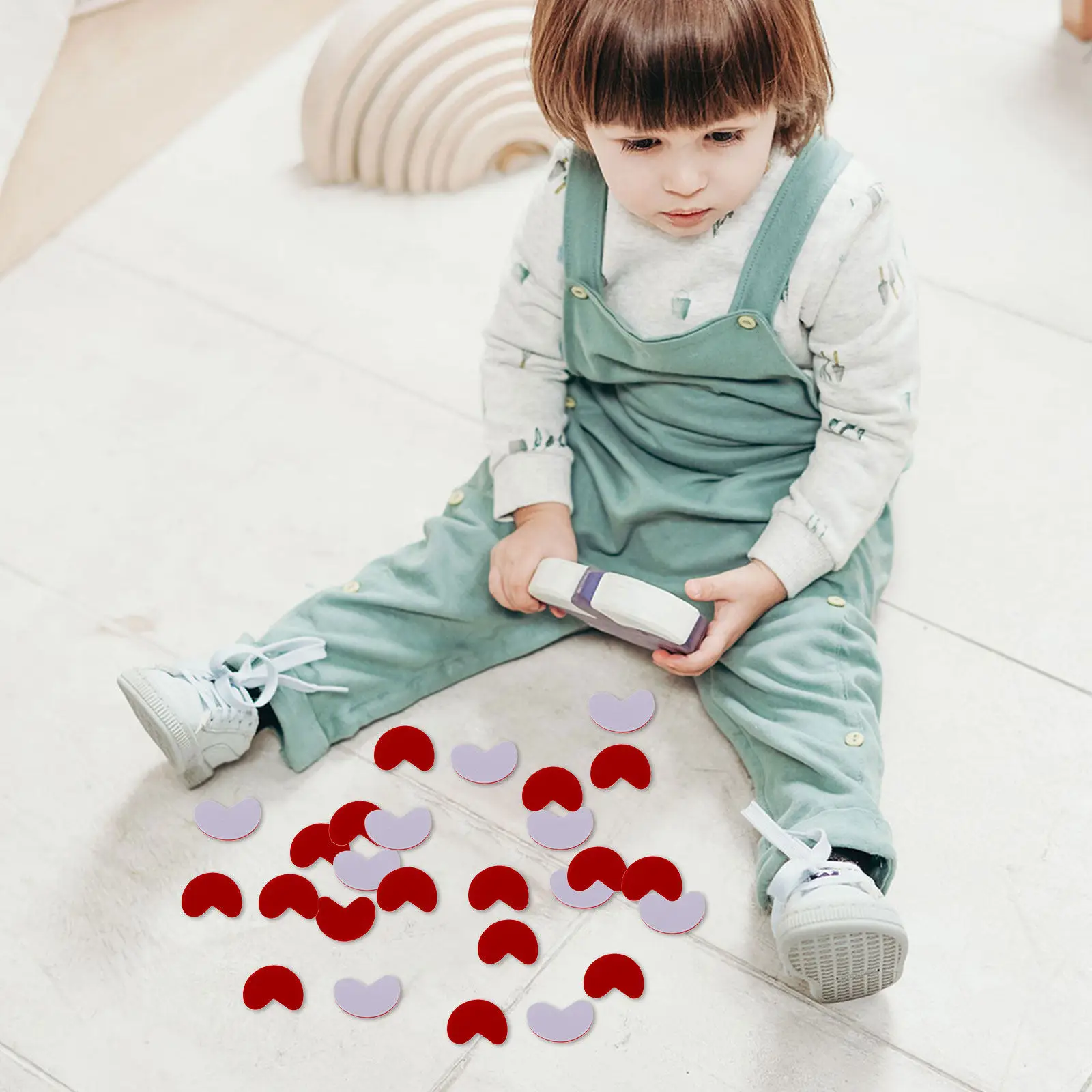 100pcs Counting Plastic Round Chips Kids Transparent Two Color Math Counters Learning Numbers 0-100 Educational Heart Shaped