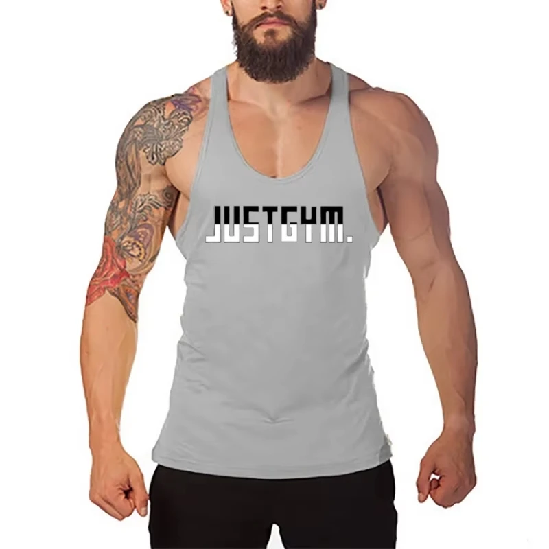 2025 Premium Men's Stringer Gym Vest - Bold Lettering Graphic, High - Quality Cotton, Breathable for Bodybuilding