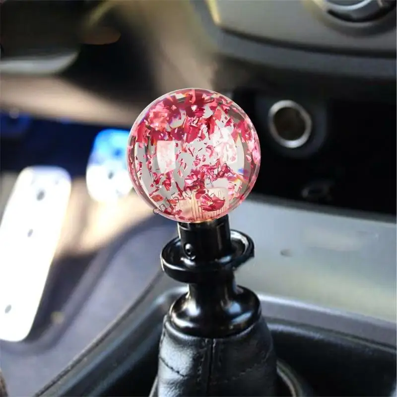 

Clear Glass Gear Lever Knob Glitter Ball Gear Shifter Knob Decoration 090E
