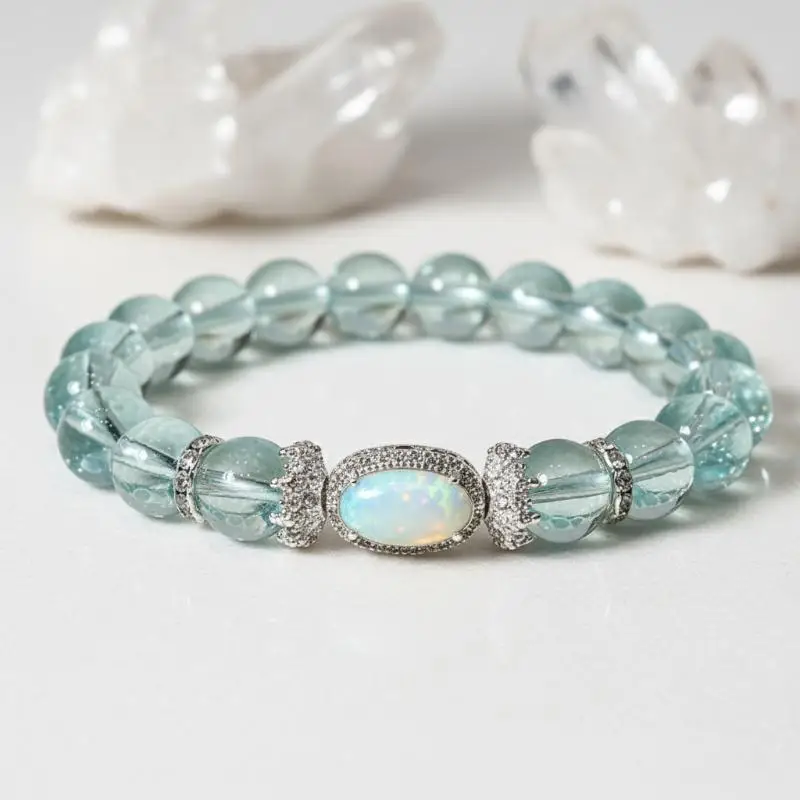 Korean Ins Sweet Crystal Beaded Bracelet For Women Girls Party Jewelry Gift Fashion Elastic Beaded Chain Accessories