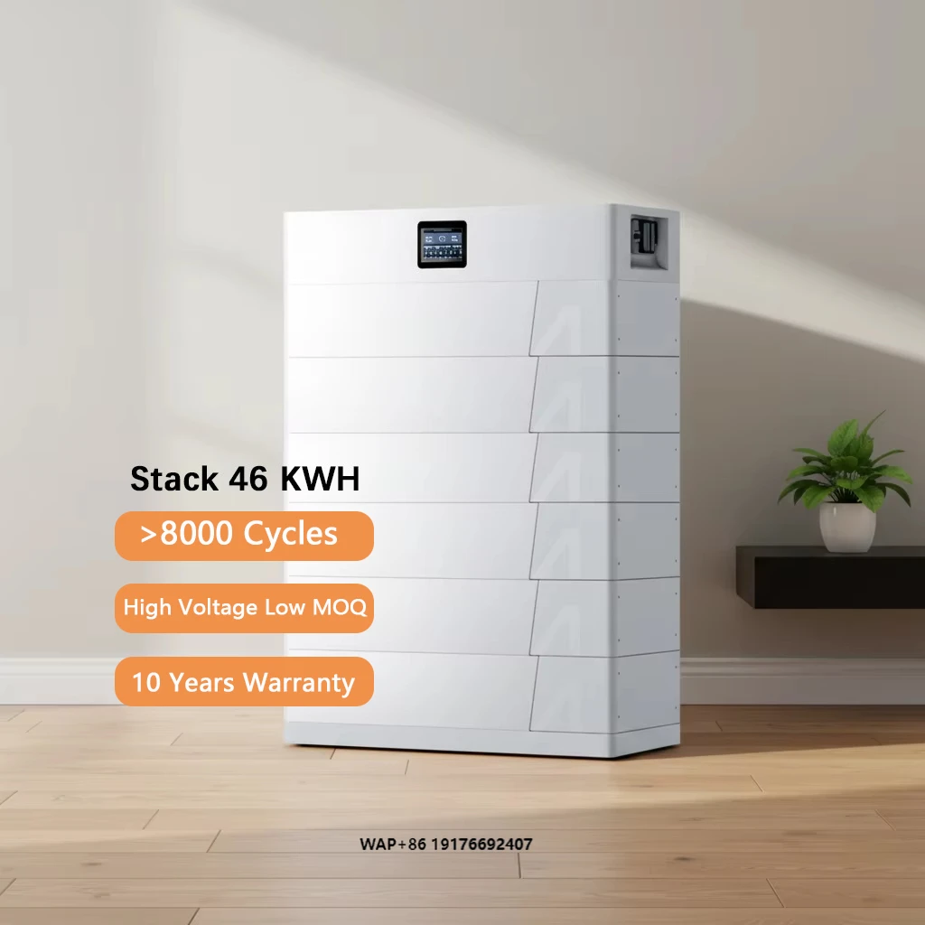 Fuente de Alimentación de Almacenamiento de Energía de 46KWH, Batería Solar de Alto Voltaje Apilable, Batería Recargable Liifepo4 de 51.2V 100Ah