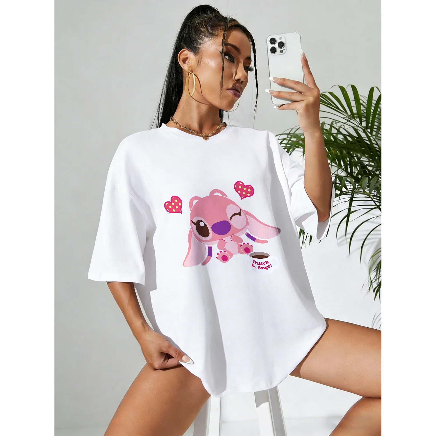 

Летняя звезда Disney Baby Angie As The Core of The Pink Sweet Cool Cute Style Футболка с принтом из 100% хлопка Мужская повседневная дышащая футболка