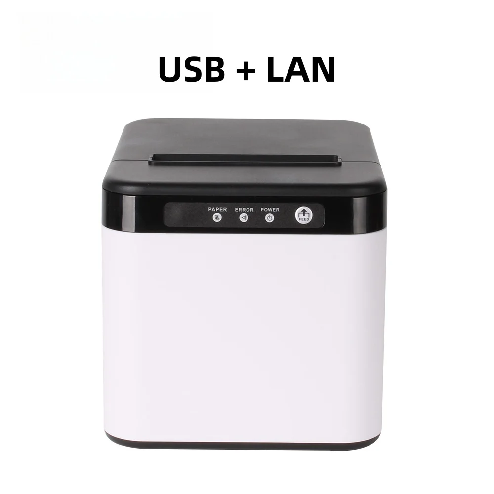 Top 80mm Thermal Receipt Printer Restaurant Kitchen POS Printer USB LAN Bluetooth Wifi to Cash Drawer Printer 80x80mm Paper PC