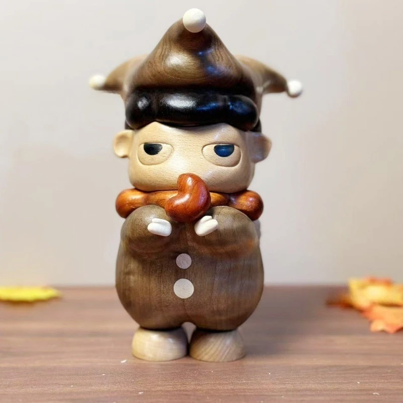 

NEW Cute Cartoon Animal Figures book nook Ornaments Walnut Carving Crafts For Home Living Room Decor Interior accessories Gifts