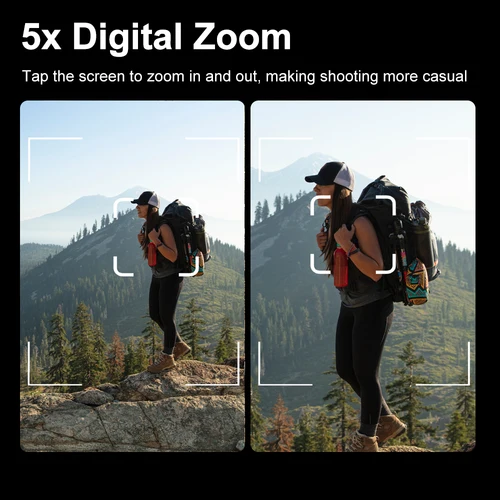 Imagen 2 del producto Cámara de acción Ourlife MTR40 5K Pantalla táctil IPS de 2,0"" Cámara de acción con zoom 5X WiFi EIS 170 °   Cámara deportiva profesional impermeable 30M