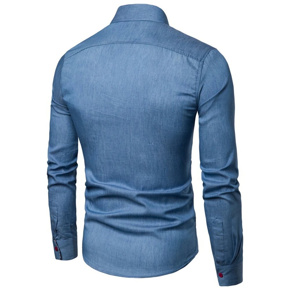 

Button Down Mens Shirts Band Collar Breathable Undershirt Business Wedding Winter Comfort Fitness Formal Autumn