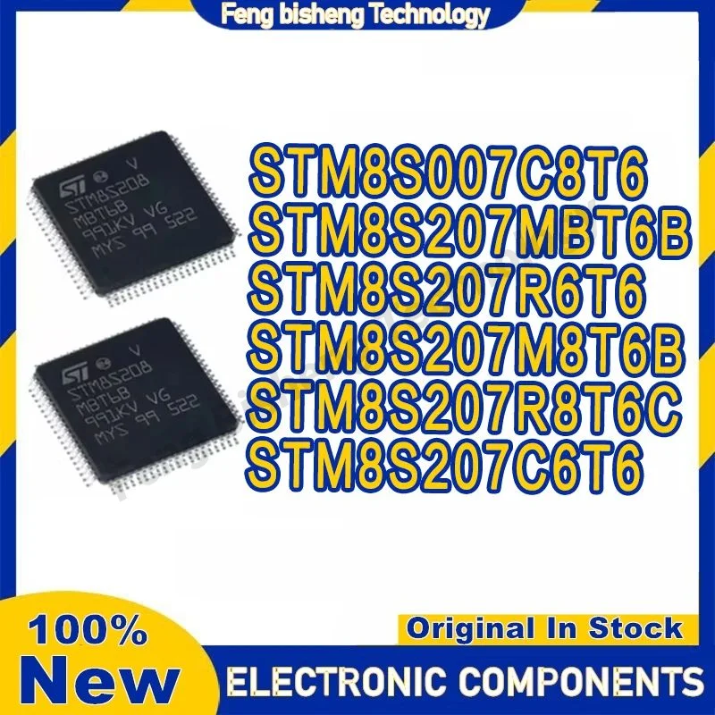 STM8S007C8T6 STM8S207R6T6 STM8S207C6T6 STM8S207R8T6C STM8S207M8T6B STM8S207MBT6B STM IC MCU رقاقة LQFP-48 في المخزون