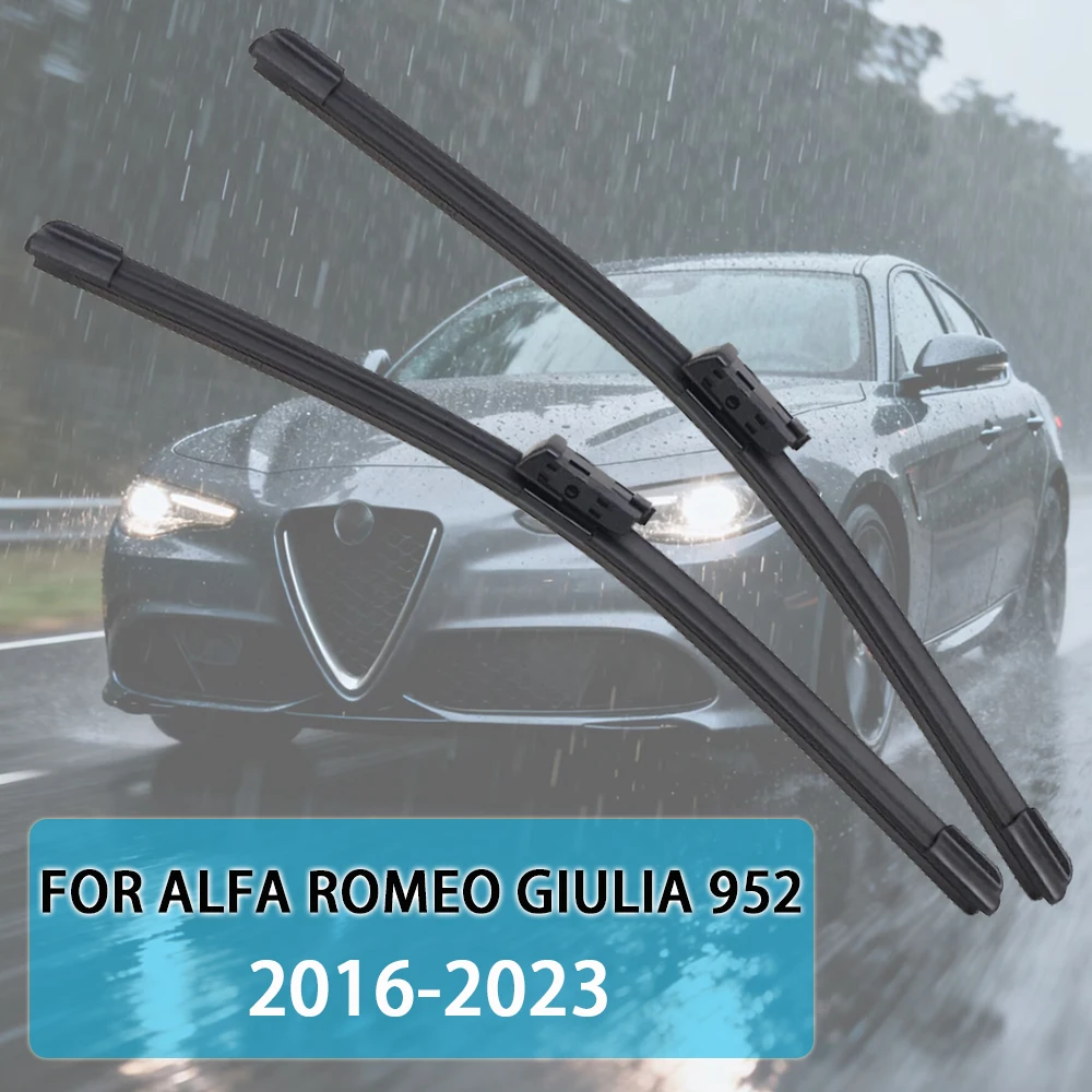 ل ألفا روميو جوليا 952 2016-2023 24 ''+ 18'' ممسحة السيارة شفرة الجبهة مساحات صالح زر الذراع الزجاج الأمامي شفرات ممسحة السيارات