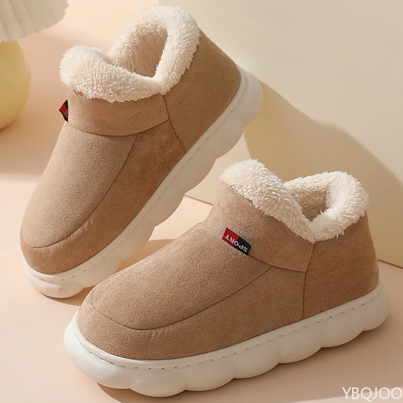 Winter Couple bag heel cotton Shoes Men women Outdoor Warm Shoes Casual Thick Indoor elderly shoes Female Plush Padded Slippers