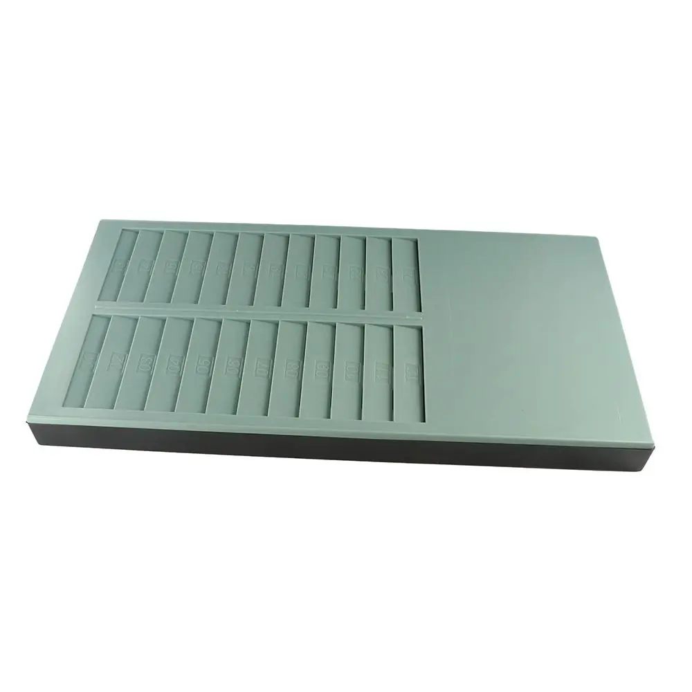 24 Slots Time Card Rack Wall Mounted Hanging Hole Attendance Recorder Double Row Plastic Puch Cards Holder Rack Display Stand
