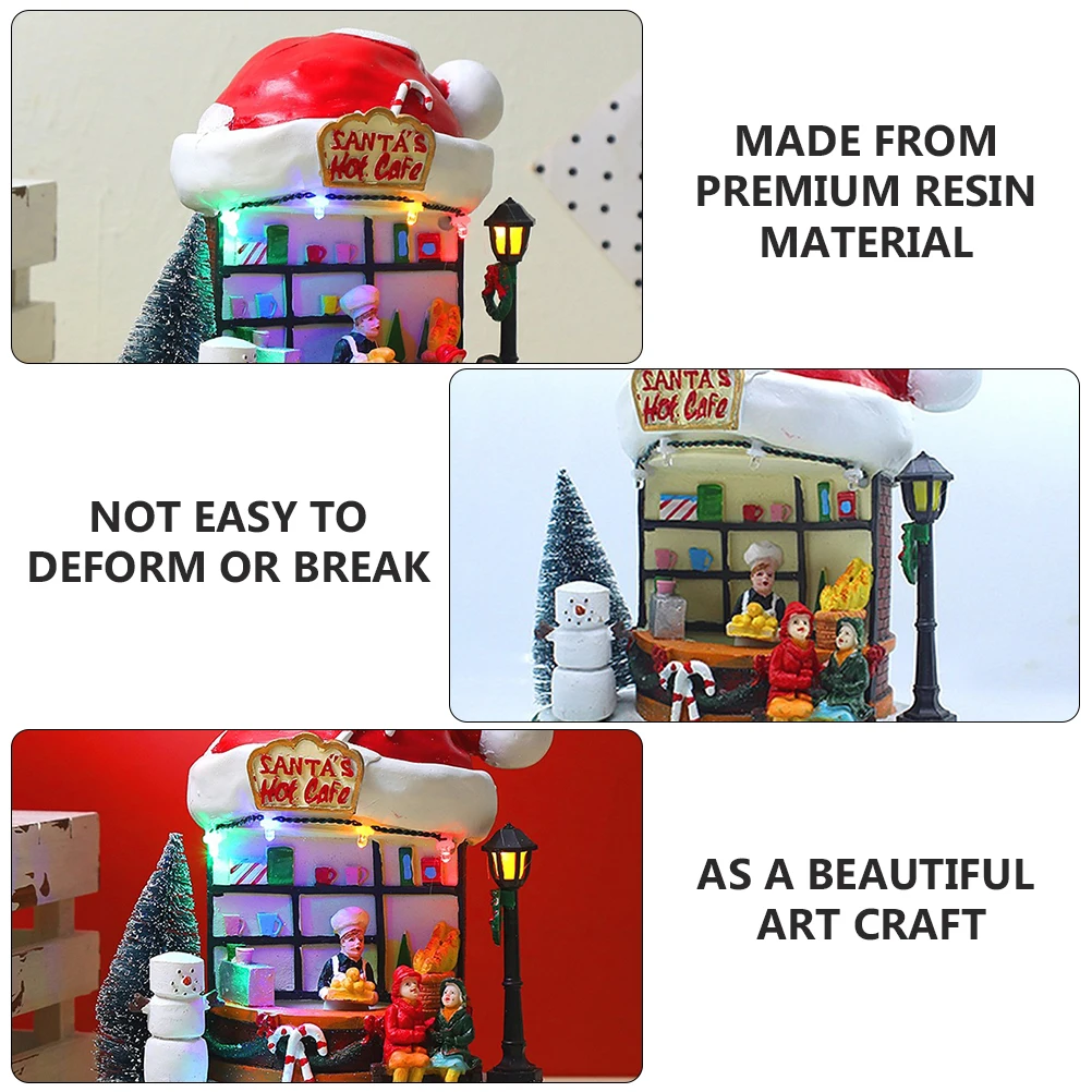 

Luminous House Decor Premium Resin Christmas Ornament Glowing Home Restaurant Decoration Xmas Desktop Crafts Bedroom