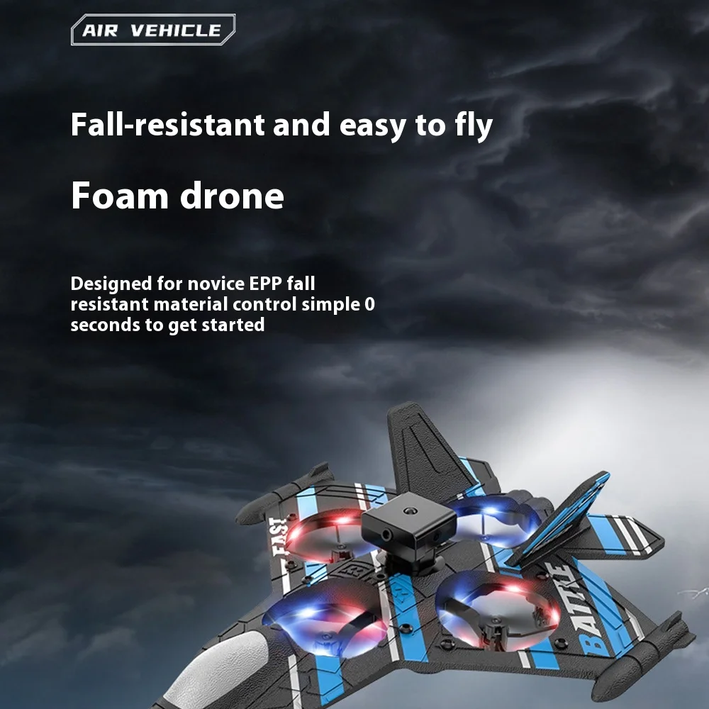 Cross-border Foam Remote Control Aircraft Fall-resistant Model Fighter With Lights Obstacle Avoidance Camera Four-axis Uav