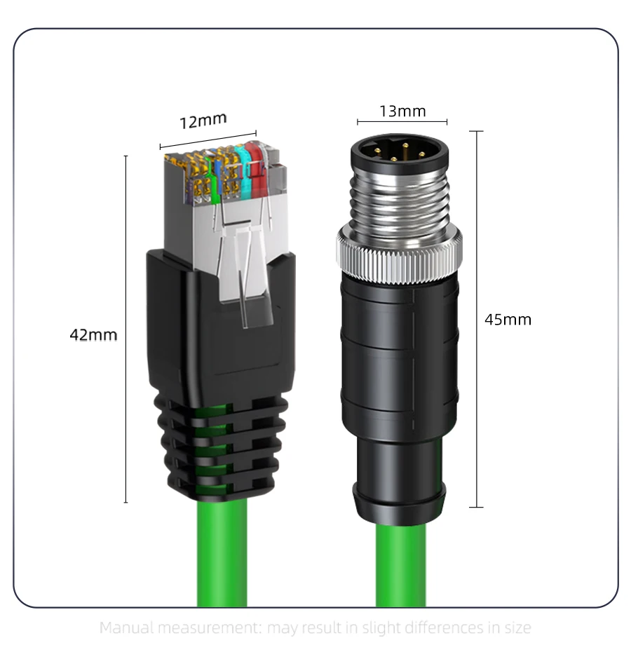 M12 auf RJ45 Industrie Ethernet Kabel für Siemens/PROFINET/EtherCAT, M12 auf RJ45 Kabel, S/FTP geschirmt, M12 4/8 Pin A/D/X codi – Detail 15