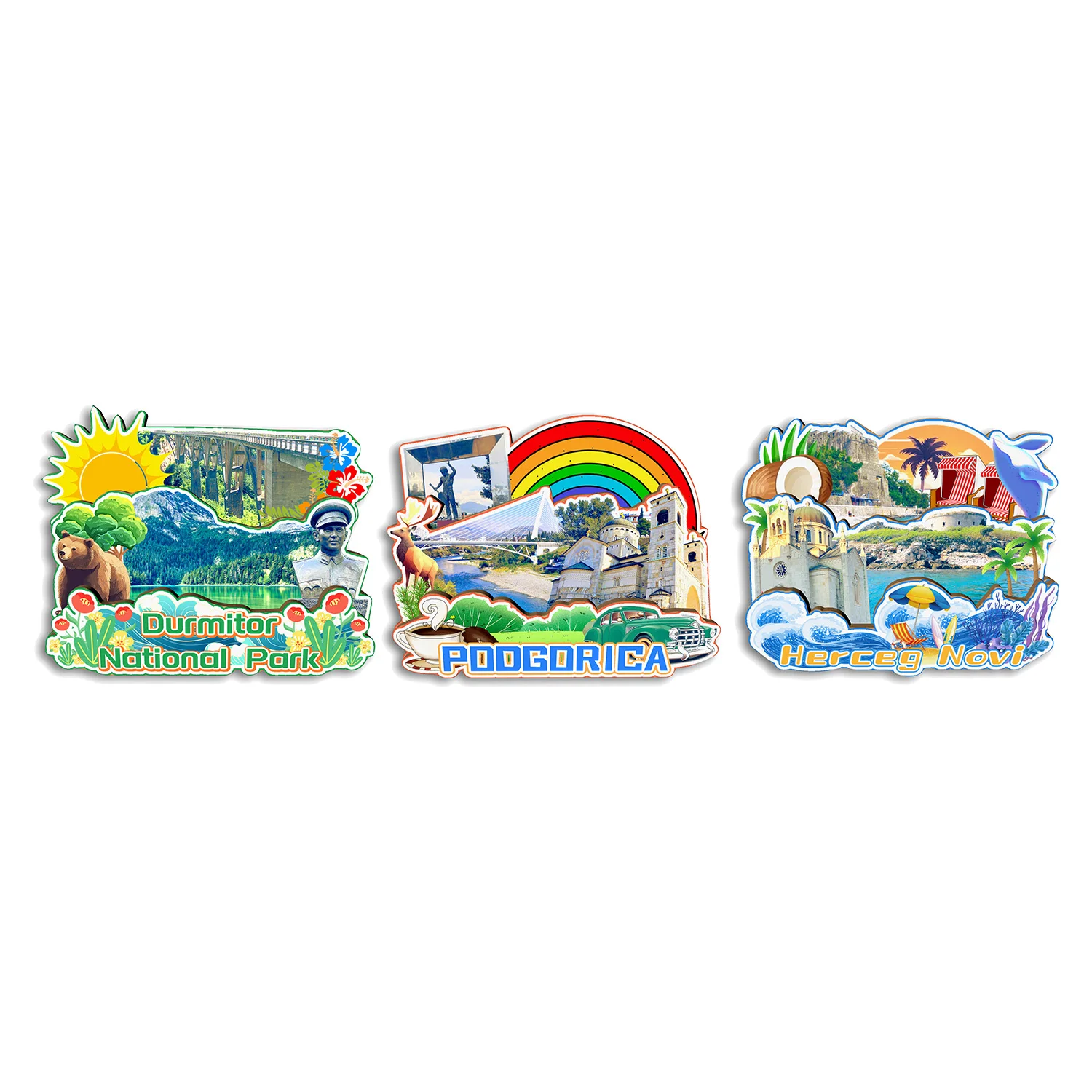 

Durmitor Podgorica Herceg Novi Montenegro Fridge Magnet Travel Souvenir Gift Handmade Decorative Refrigerator Sticker Home