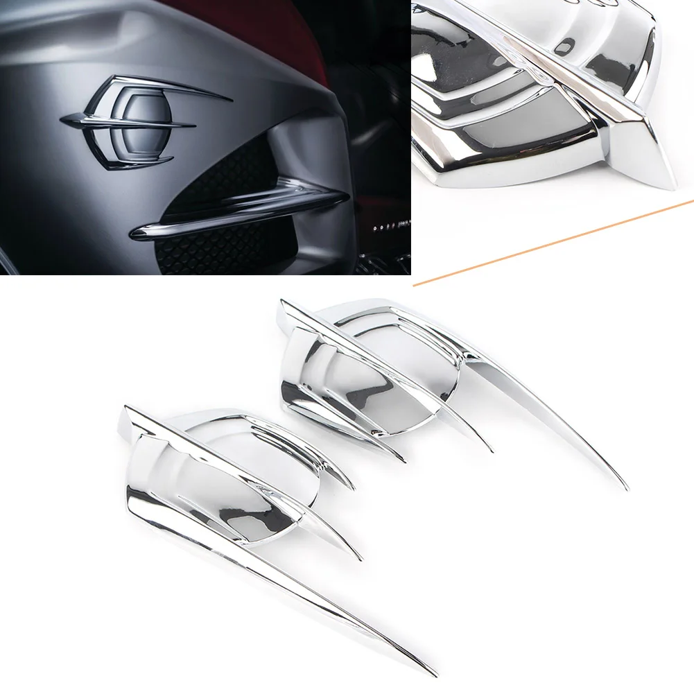 Motorcycle Chrome Falcon Emblem Fairing Cover For Honda Goldwing GL1800 2012 2013 2014 2015 2016 2017 2PCS