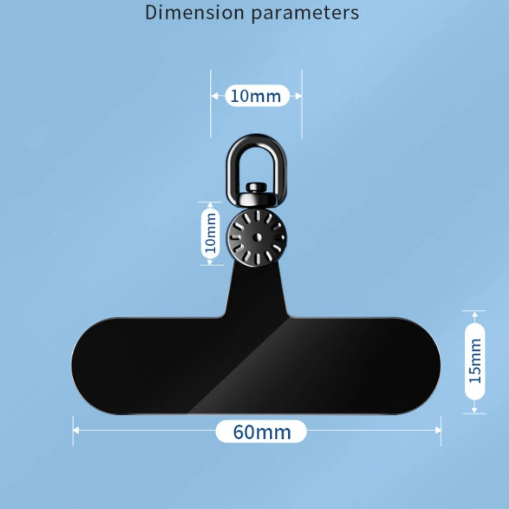 TPR destacável Metal Telefone Lanyard Junta, 360 ° Rotatable, Anti-Lost, Ultra Fina, substituição Clip Cartão, durável