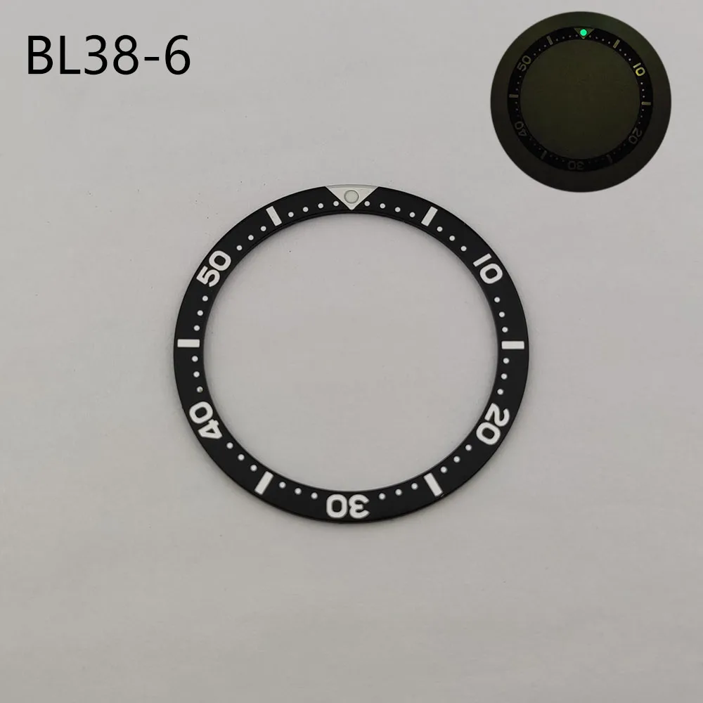38mm aluminium bezel watch accessories green luminous watch bezel insert module Man's watch Replacement accessorie 38mm*31.5mm