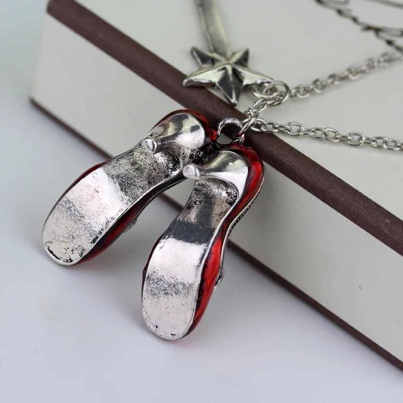 Wizard of Charm Necklace Ruby Red Slippers Jewelry Magic Star Oz Ruby Slippers Gift for Little Girl - view 5