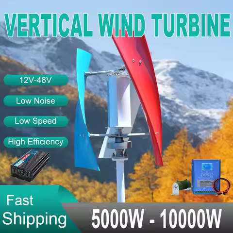 10000W Low Noise Wind Power Turbines Generator 12V 24V 48V 8KW Windmill Generator Off Grid MPPT Controller Low Wind Speed Start