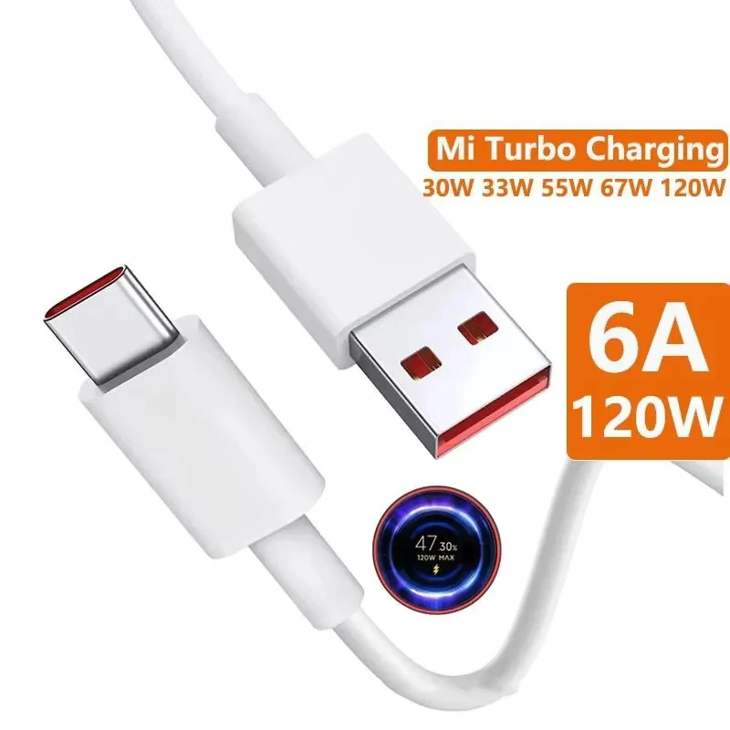 6A Fast Charging Cable for Xiaomi USB Type C ultra USB Phone Charger Cord for Xiaomi Mi13 12 Pro Realme POCO Turbo fast charging