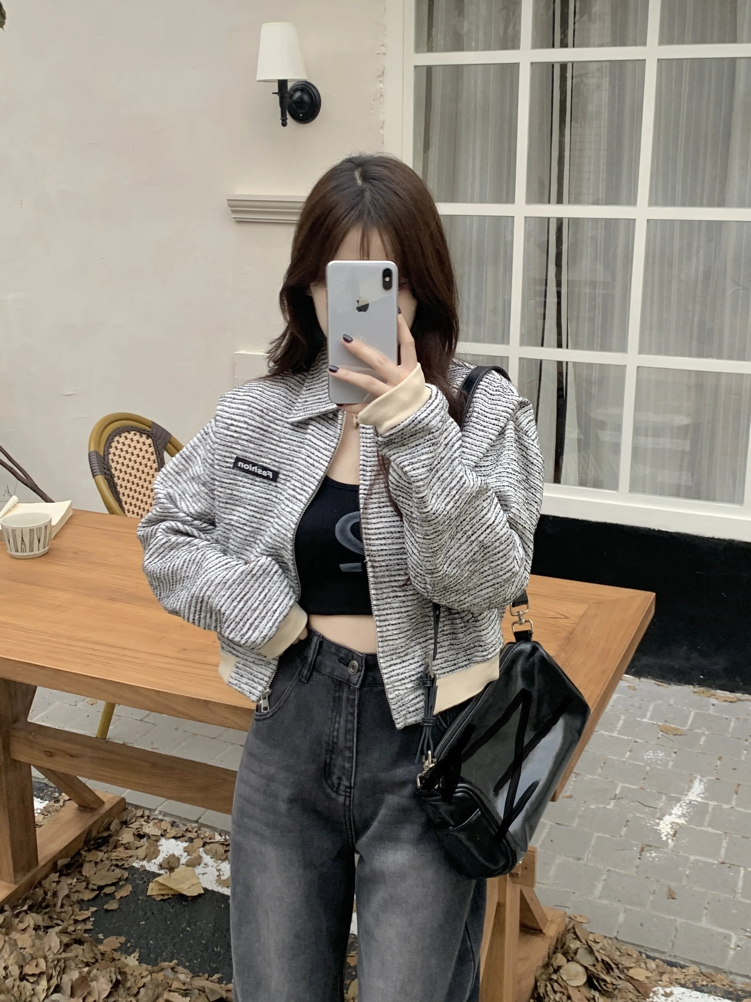 Xiaoxiangfeng Baseball Suit Women's Spring and Autumn Short Style High Grade Temperament Casual Versatile Cardigan Coat Trend