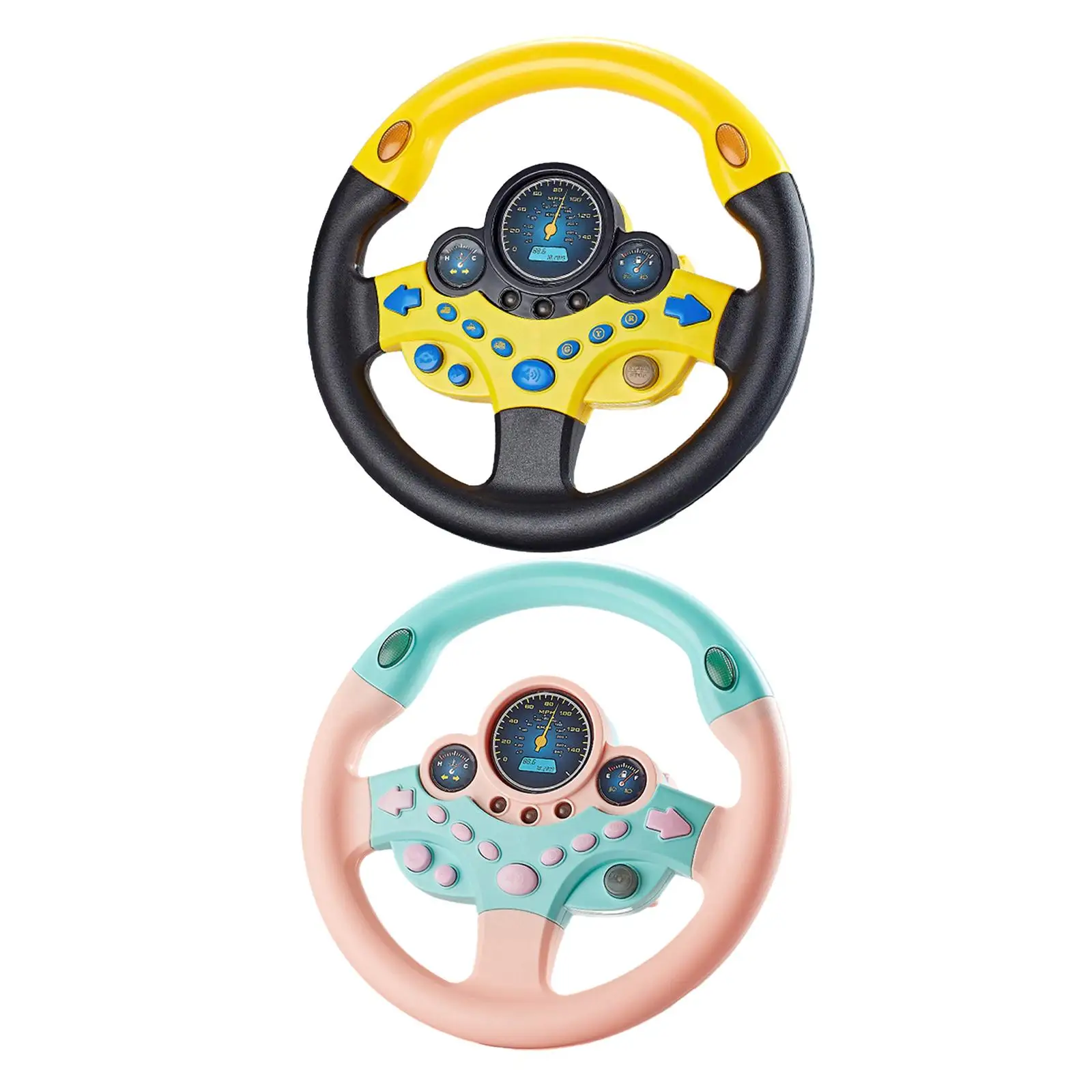 Simulated Steering Wheel Driving Music Sounds and Lights Pretend Play Driving Toy for Children Kids Boys Girls Age 3 4 5 6 Gifts