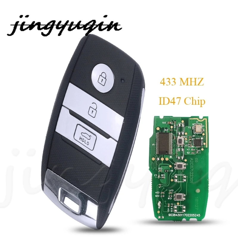 

jingyuqin 3 Buttons Smart Remote Car Key Fob 433Mhz ID47 For KIA K5 K4 KX3 Sportage Sorento P/N 95440-3W600