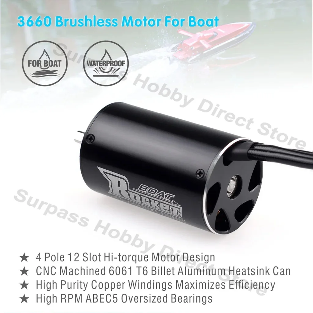 Rocket RC 2948 2958 2968 3660 3670 3680 4074 4082 4092 Brushless Motor for RC Boat 500-1000mm Traxxas Feilun Fishing Bait Boat