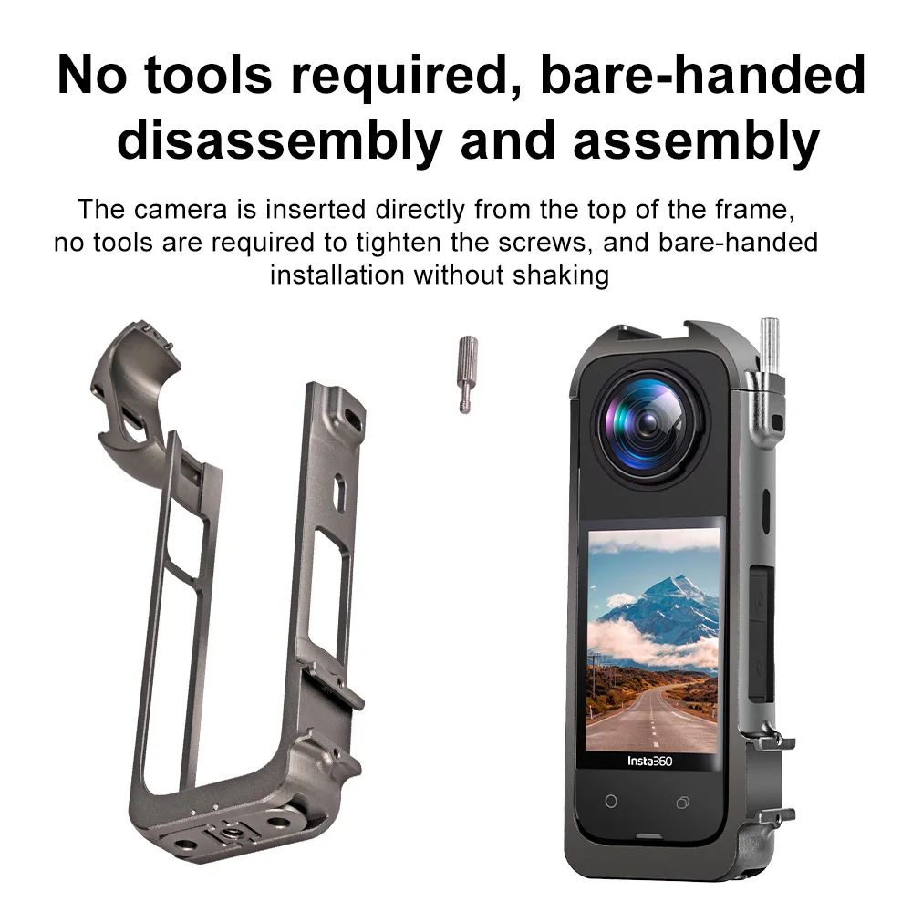 Metal Frame for Insta360 X4  Metal Durable Housing Cage With Cold Shoe Mount for Insta 360 X4 Camera Accessories