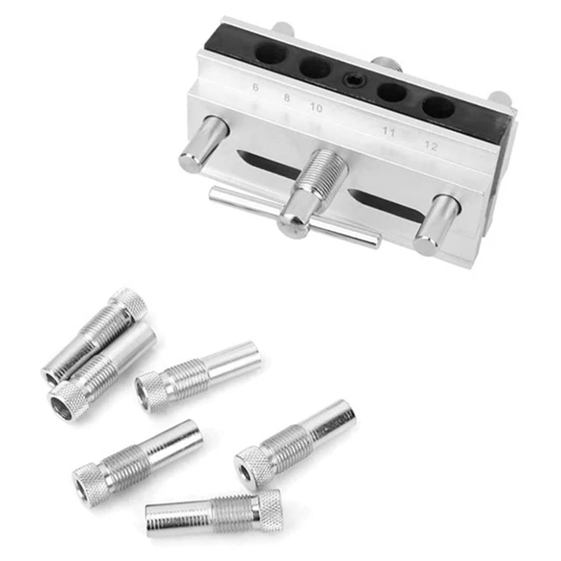 Localizador de instrucciones de perforación, herramienta de abrazadera de espiga de carpintería, localizador autocentrante, bricolaje, localizador de agujeros rectos para carpintería