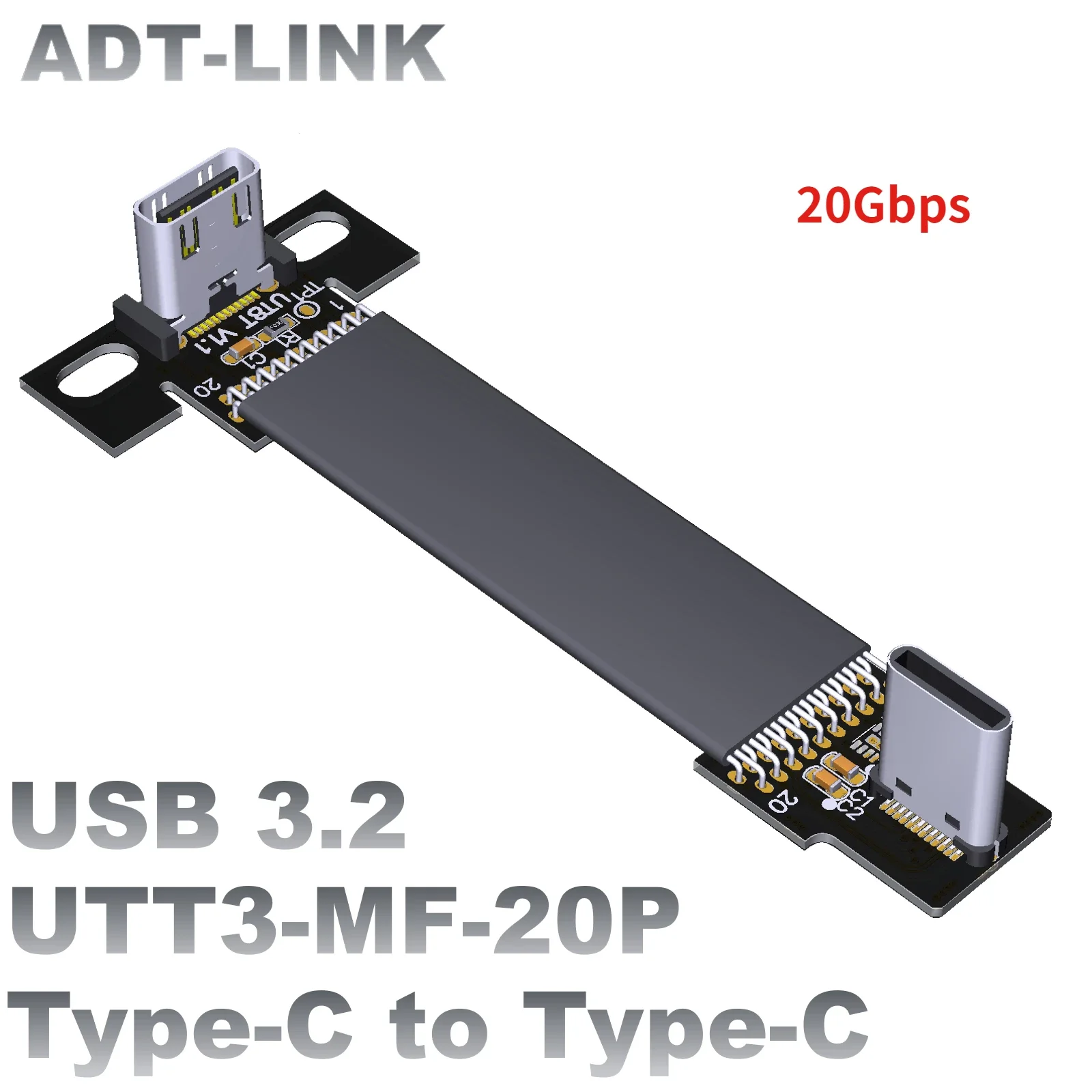 20g usb 3.2 tipo c para c gen2 cabo de fita plana macho para fêmea usb c 3.2 extensor otg carga de dados fpc fpv cabo de fotografia aérea