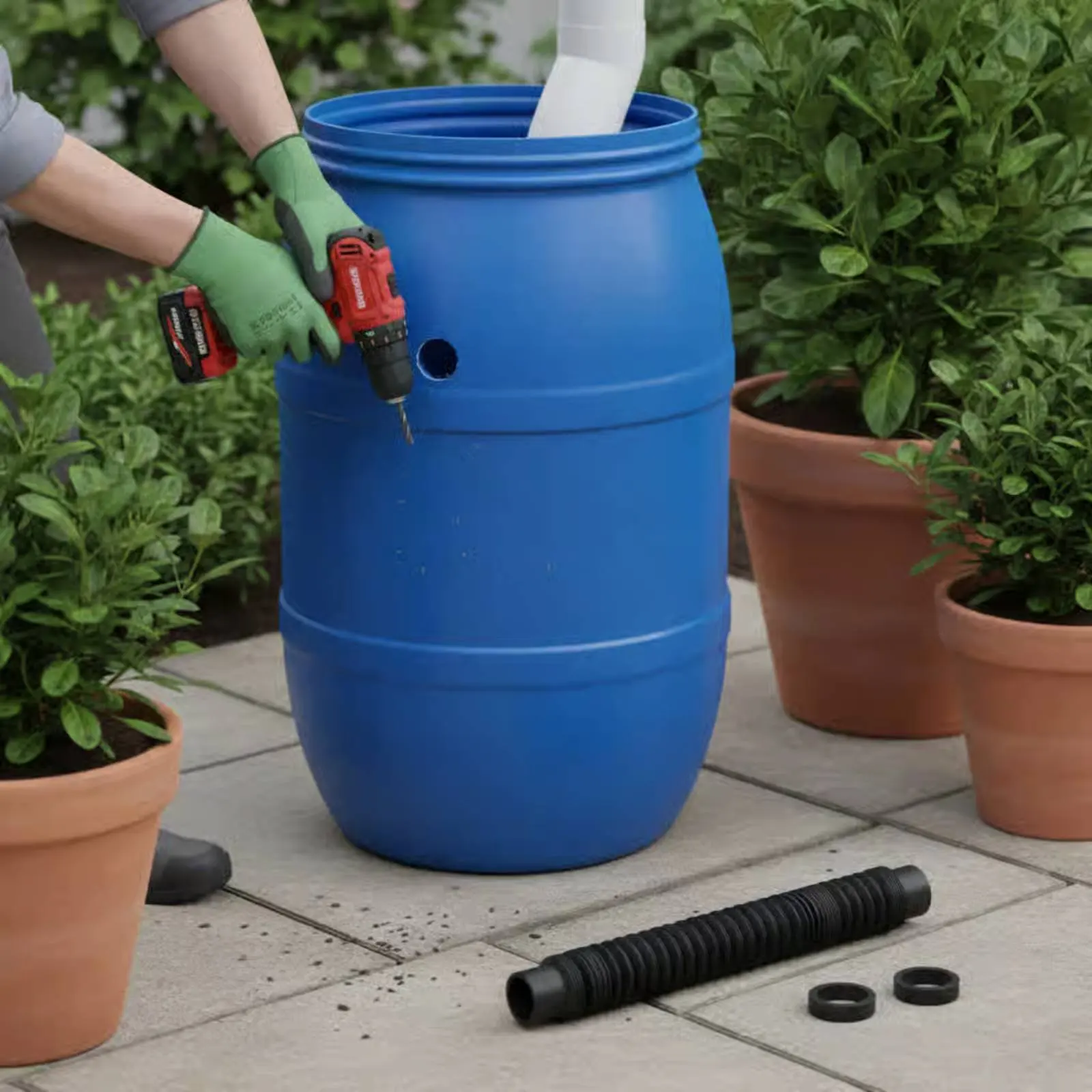 Rain Barrel Linking Kit Leakproof Seal Rain Barrel Diverter Kit Garden Hardware Eco Friendly Expandable Storage