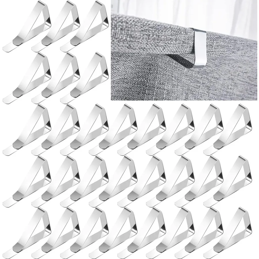 

60pcs Tablecloth ClipsHeavy Duty Picnic Table Clips Stainless Steel Table Cloth Cover Clamps Table Cloth Holders Ideal for Home