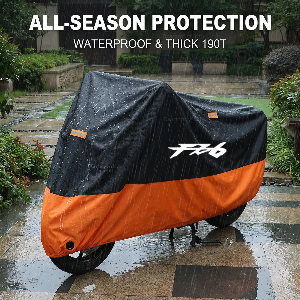 

Чехол для мотоцикла Yamaha FZ6 FZ-6 ZF6N FZ6R FAZER на все года выпуска, утолщенный, 210D, водонепроницаемый, для улицы, с защитой от УФ-излучения, пыли, дождя и солнца