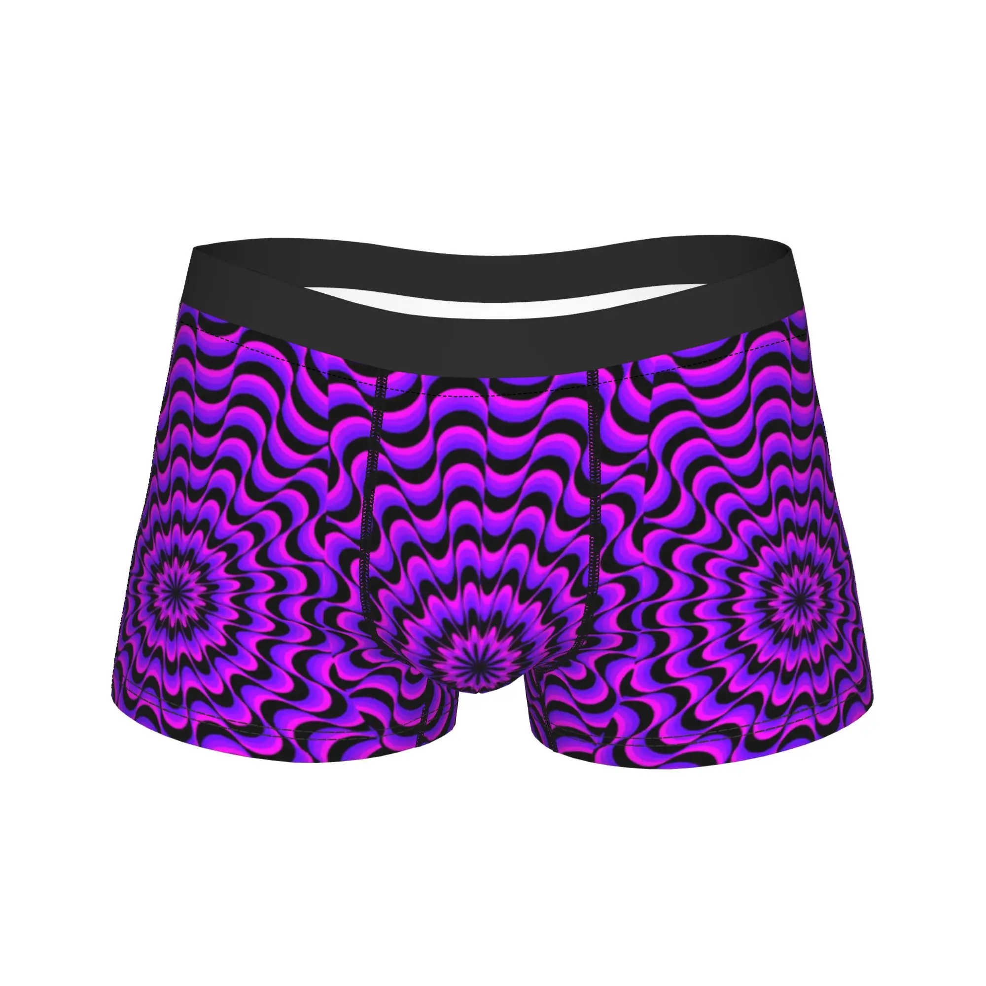 Retro Purple Spiral Trippy Pattern Underwear  Custom DIY Boxer Shorts Hot Sale Men's Panties Comfortable Shorts Briefs Gift Idea