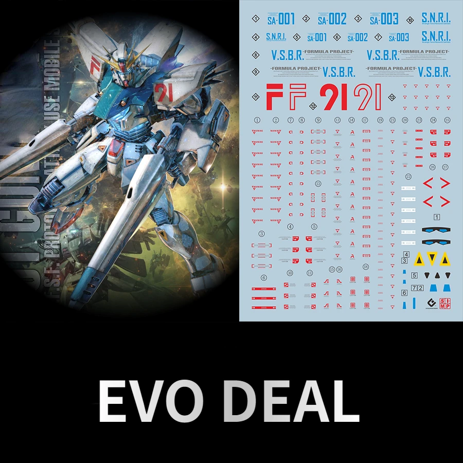 

EVO E-MG201 Fluorescent Water Slide Decals MG 1/100 F-91 Mobile Suit Model DIY Building Hobby Assembly Upgrade Accessories