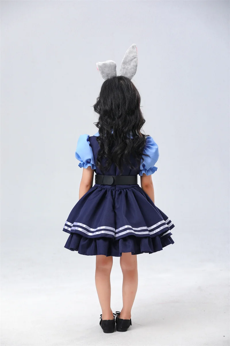 Halloween Anime Policewoman Judy Rabbit Costume Bunny Girl Parent-Child Costume Cosplay Clothing Halloween Carnival Party Dress