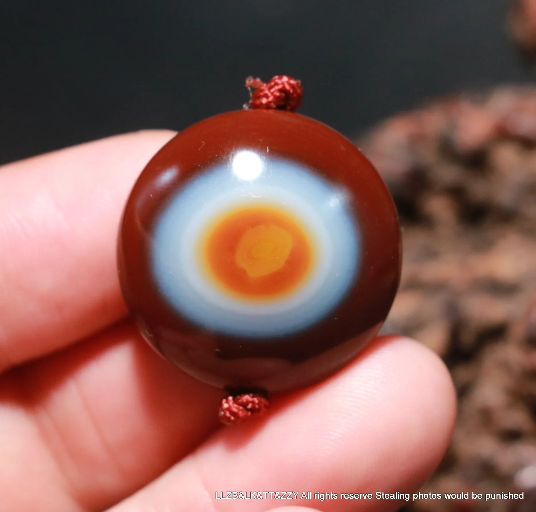 EP13 Magic Power Tibetan Agate Colorful Goat Heaven Eye dZi Bead Big Smooth Pendant 15LfD Amulet L Lkbrother Sauces Top Quality